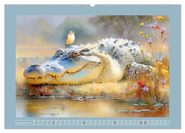 Produktbild: Krokodile. Stille Kraft irgendwo am Wasser (Wandkalender 2027 DIN A2 quer), CALVENDO Monatskalender