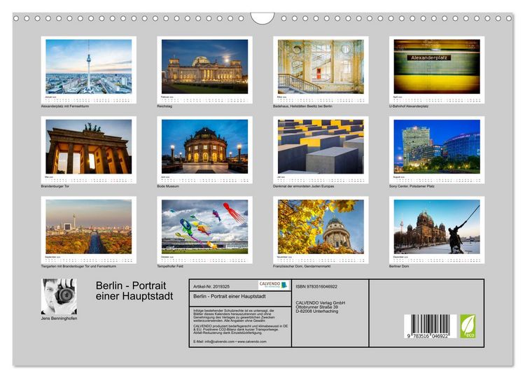 Produktbild: Berlin - Portrait einer Hauptstadt (Wandkalender 2026 DIN A3 quer), CALVENDO Monatskalender