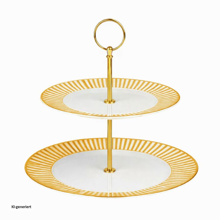 Produktbild: neuetischkultur Etagere 2 st&ouml;ckig Keramik Servieretagere 24 cm