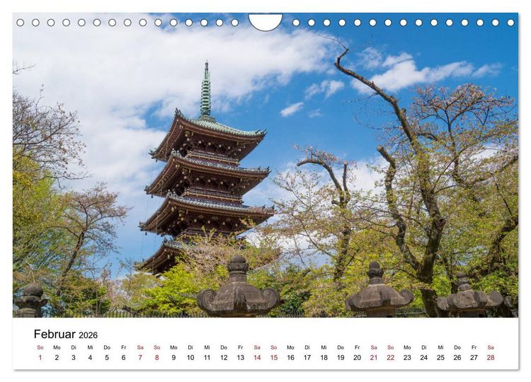 Produktbild: Tokio Kalender mit historischen Tempeln und Schreinen (Wandkalender 2026 DIN A4 quer), CALVENDO Monatskalender