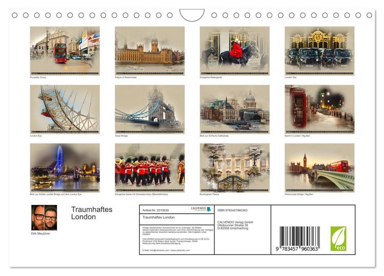 Produktbild: Traumhaftes London (Wandkalender 2026 DIN A4 quer), CALVENDO Monatskalender