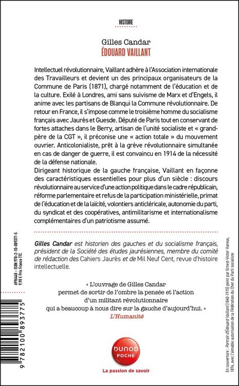 Produktbild: Edouard Vaillant : l'invention de la gauche