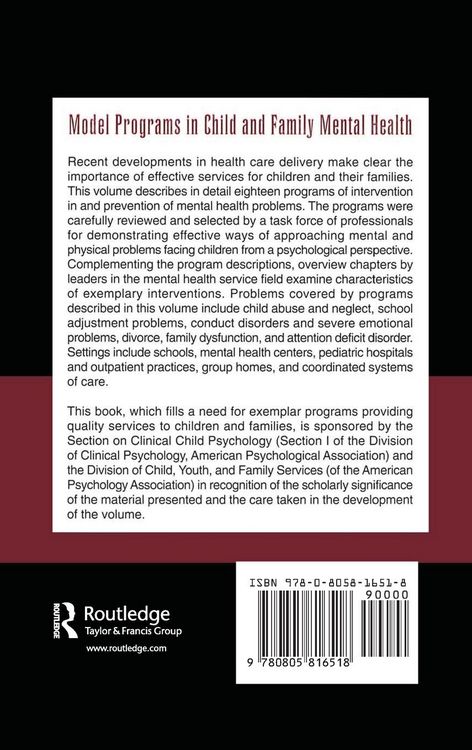 Produktbild: Model Programs in Child and Family Mental Health