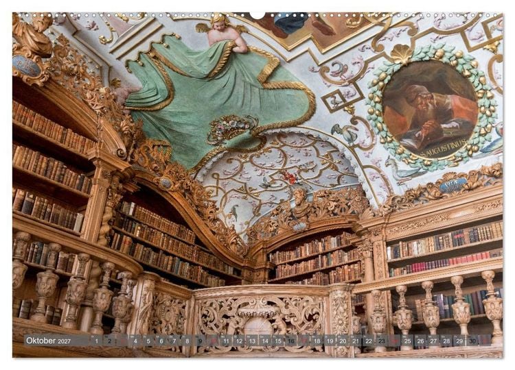 Produktbild: Kloster Waldsassen Stiftsbibliothek (hochwertiger Premium Wandkalender 2027 DIN A2 quer), Kunstdruck in Hochglanz