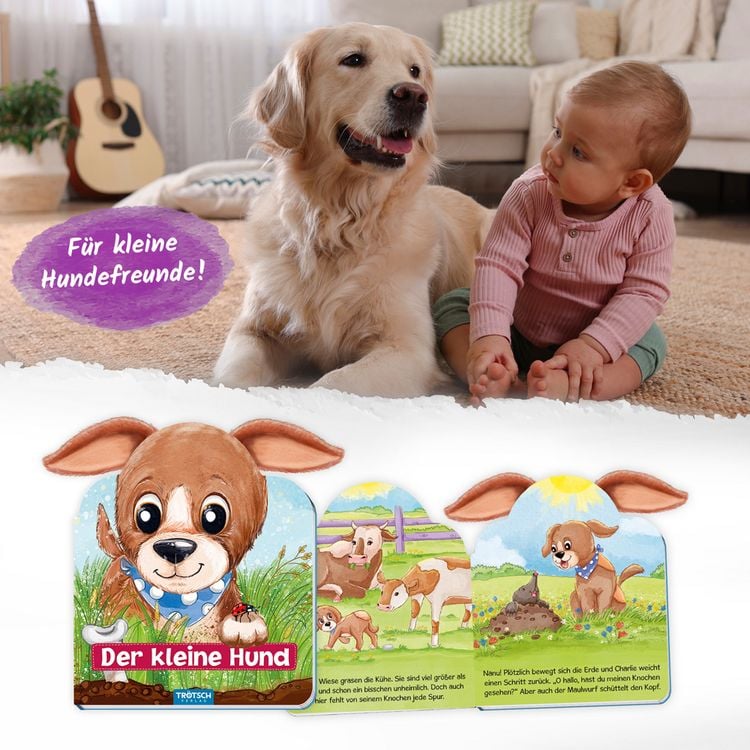 Produktbild: Tr&ouml;tsch Der kleine Hund Pappenbuch mit Pl&uuml;schohren