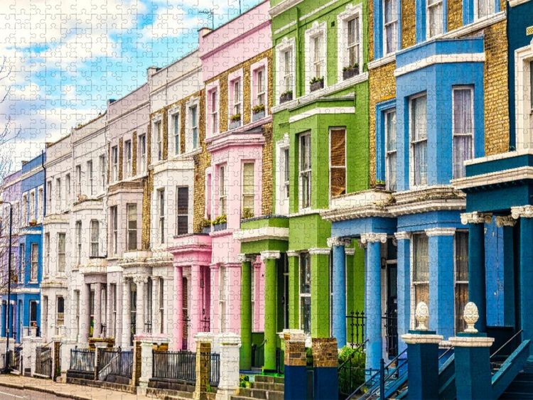 Produktbild: CALVENDO Puzzle Typische H&auml;user Notting Hill London | 1000 Teile Lege-Gr&ouml;&szlig;e 64x48cm Foto-Puzzle f&uuml;r gl&uuml;ckliche Stunden