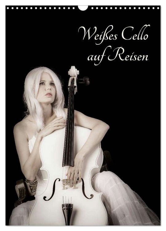 Produktbild: Wei&szlig;es Cello auf Reisen (Wandkalender 2026 DIN A3 hoch), CALVENDO Monatskalender