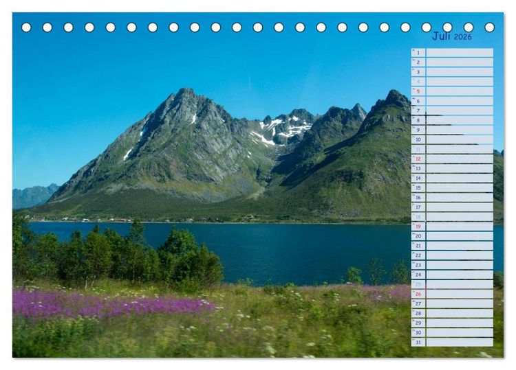 Produktbild: Landschaften Norwegens zwischen Polarkreis und Nordkap (Tischkalender 2026 DIN A5 quer), CALVENDO Monatskalender