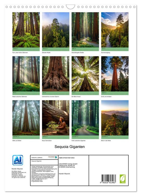 Produktbild: Sequoia Giganten (Wandkalender 2027 DIN A3 hoch), CALVENDO Monatskalender
