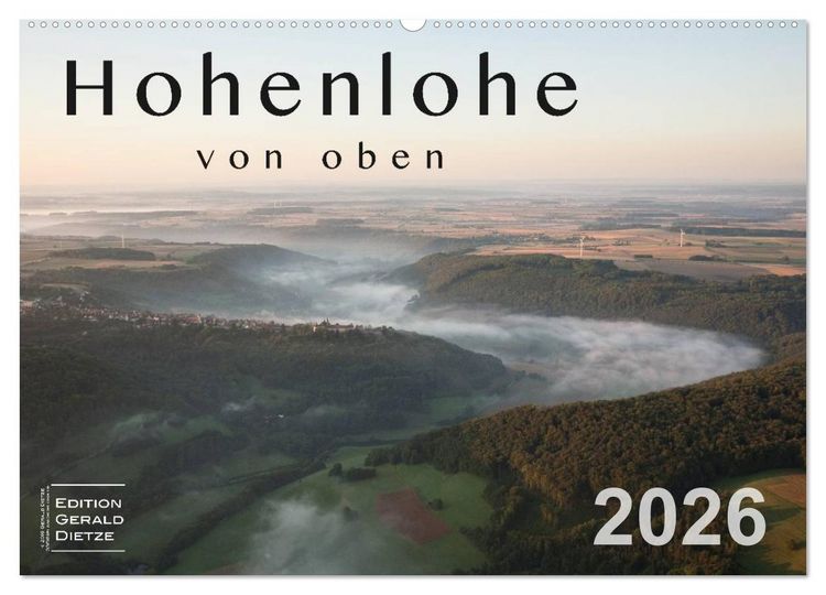 Produktbild: Hohenlohe von oben (Wandkalender 2026 DIN A2 quer), CALVENDO Monatskalender