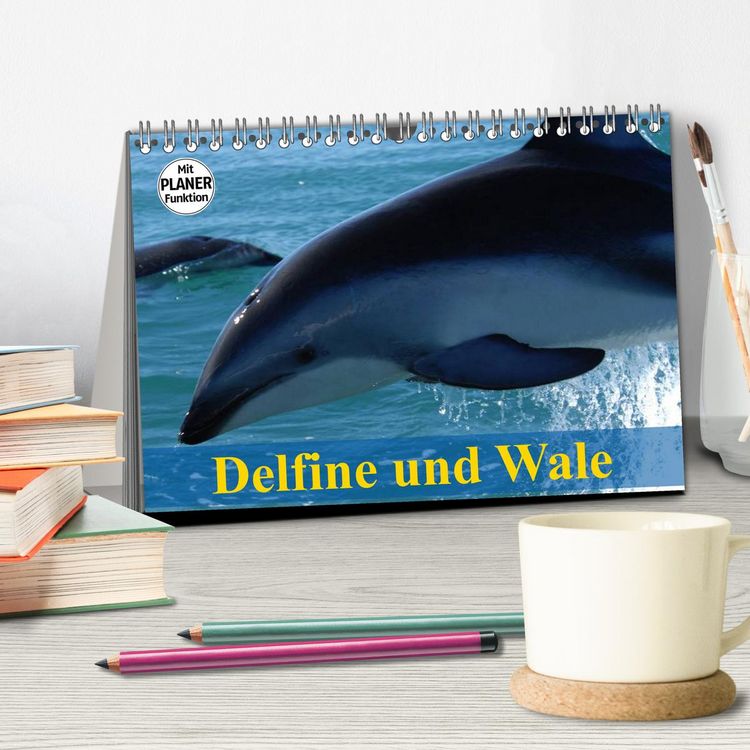 Produktbild: Delfine und Wale (Tischkalender 2026 DIN A5 quer), CALVENDO Monatskalender