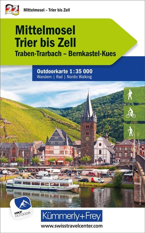 Produktbild: Kümmerly+Frey Outdoorkarte Deutschland 22 Mittelmosel, Trier bis Zell 1:35.000