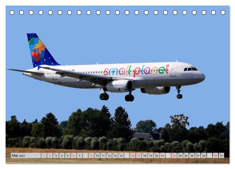 Produktbild: Flugzeuge - Starts und Landeanfl&uuml;ge (Tischkalender 2027 DIN A5 quer), CALVENDO Monatskalender