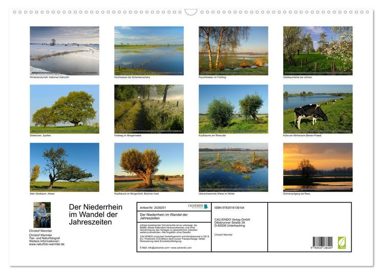 Produktbild: Der Niederrhein im Wandel der Jahreszeiten (Wandkalender 2026 DIN A2 quer), CALVENDO Monatskalender