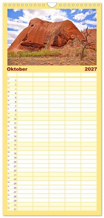 Produktbild: Familienplaner 2027 - Faszination Australien - eine Traumreise mit 5 Spalten (Wandkalender, 21 x 45 cm) CALVENDO