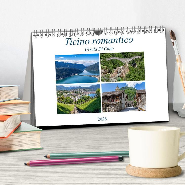 Produktbild: Ticino romantico (Tischkalender 2026 DIN A5 quer), CALVENDO Monatskalender