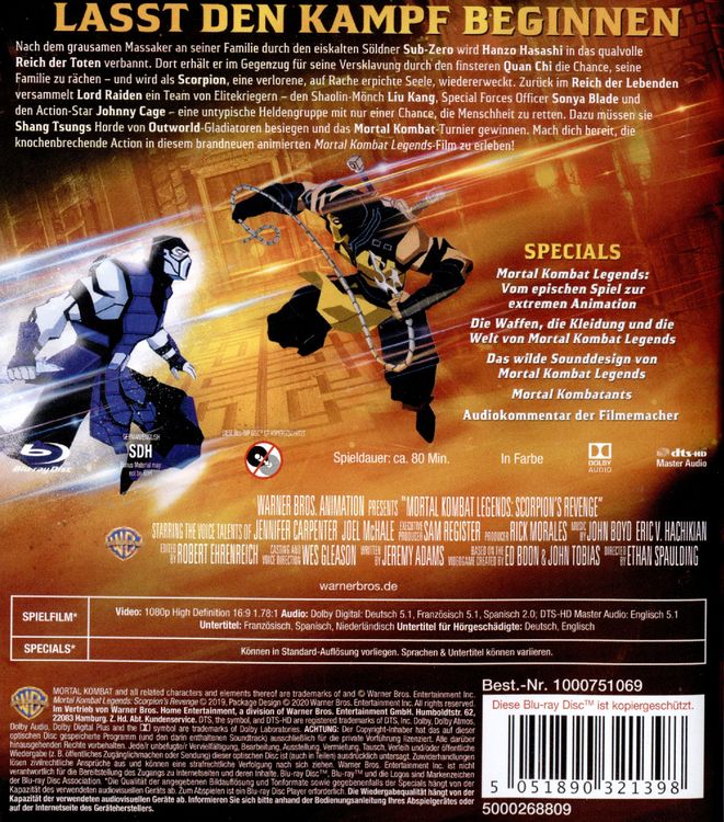 Produktbild: Mortal Kombat Legends: Scorpion's Revenge
