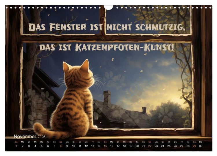 Produktbild: Samtpfotenspr&uuml;che (Wandkalender 2026 DIN A3 quer), CALVENDO Monatskalender