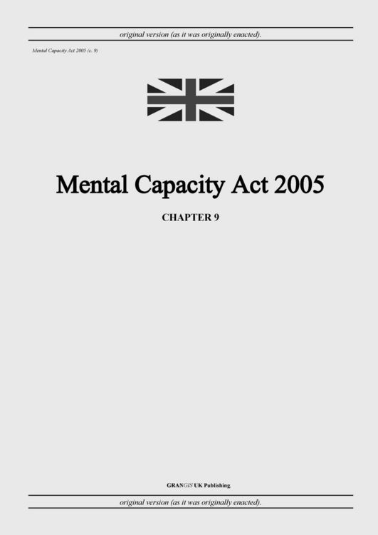 Produktbild: Mental Capacity Act 2005 (c. 9)
