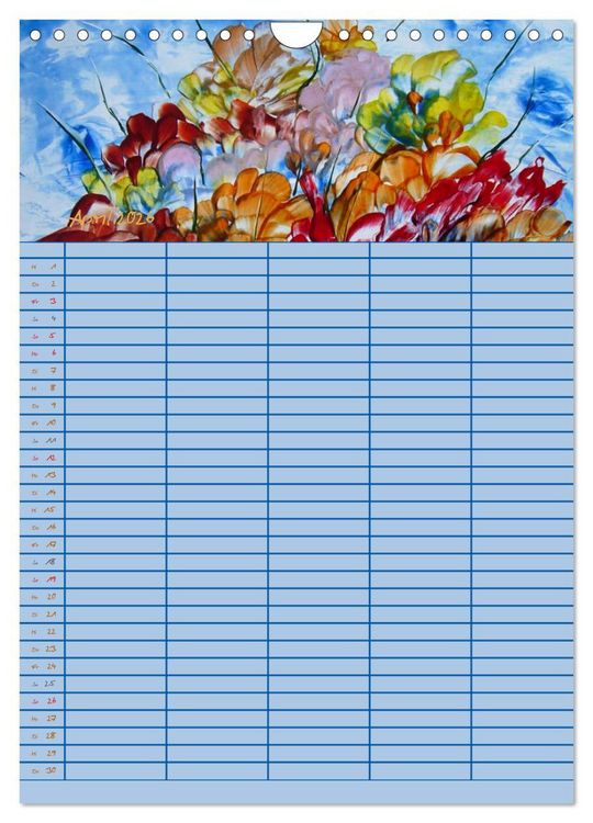 Produktbild: Bl&uuml;tenzauber - Familienplaner 2026 (Wandkalender 2026 DIN A4 hoch), CALVENDO Monatskalender