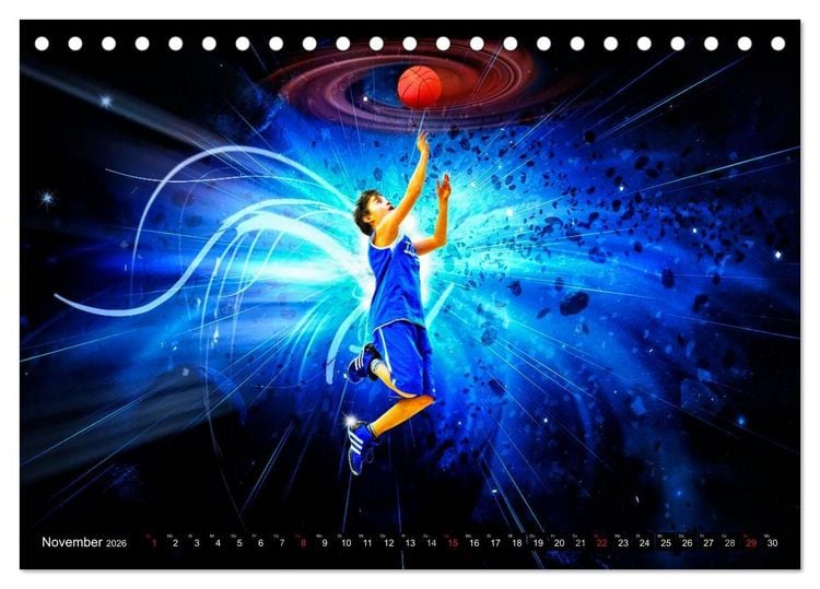 Produktbild: Basketball Fantasiewelten (Tischkalender 2026 DIN A5 quer), CALVENDO Monatskalender