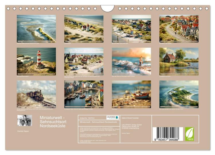 Produktbild: Miniaturwelt - Sehnsuchtsort Nordseek&uuml;ste (Wandkalender 2026 DIN A4 quer), CALVENDO Monatskalender