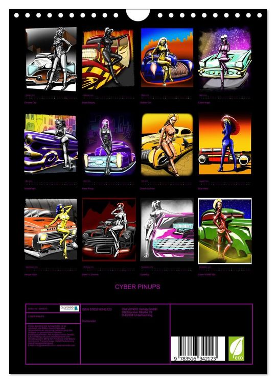 Produktbild: CYBER PINUPS (Wandkalender 2026 DIN A4 hoch), CALVENDO Monatskalender