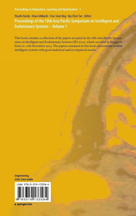 Produktbild: Proceedings of the 18th Asia Pacific Symposium on Intelligent and Evolutionary Systems, Volume 1