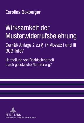 Produktbild: Wirksamkeit der Musterwiderrufsbelehrung