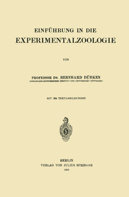 Produktbild: Einf&uuml;hrung in die Experimentalzoologie