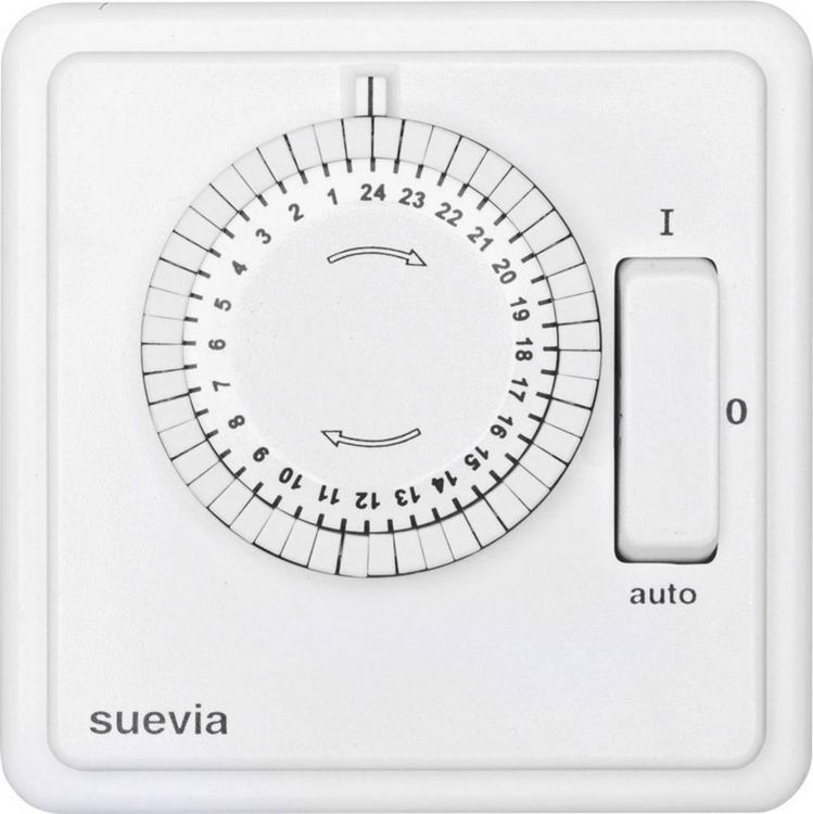 Produktbild: Suevia SU280447 Unterputz-Zeitschaltuhr analog Tagesprogramm 1200 W IP20 EIN/AUTO/AUS-Programm