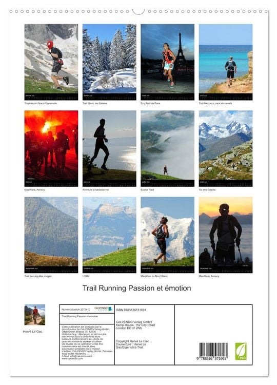 Produktbild: Trail Running Passion et &eacute;motion (Calendrier mural 2026 DIN A2 horizontal) calendrier de bureau