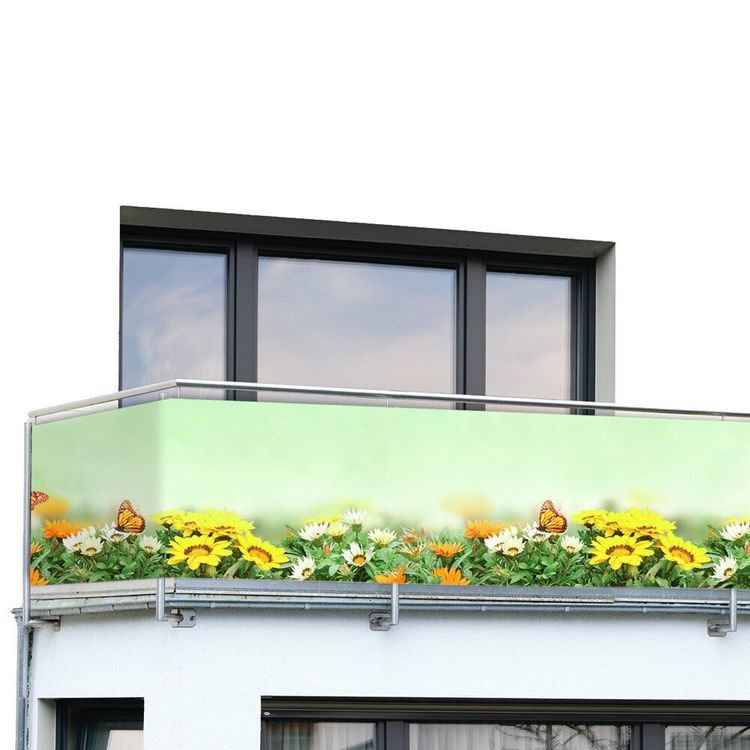 Produktbild: Balkon-Sichtschutz Mod. Schmetterling, 5 m, UV- und witterungsbest&auml;ndig