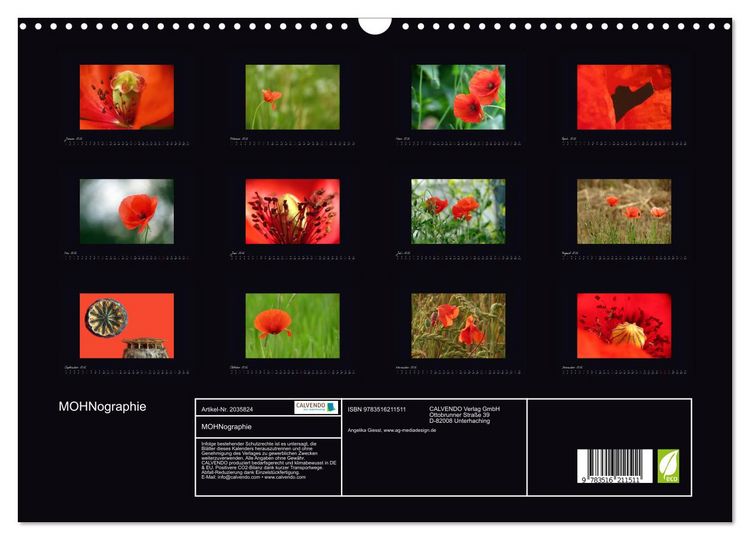 Produktbild: MOHNographie (Wandkalender 2026 DIN A3 quer), CALVENDO Monatskalender
