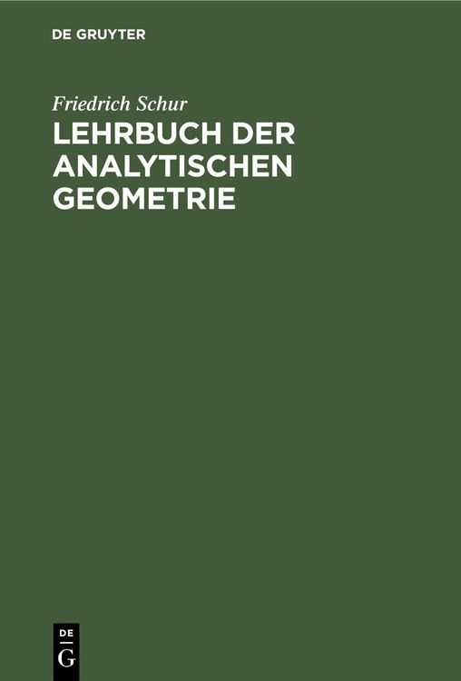 Produktbild: Lehrbuch der analytischen Geometrie