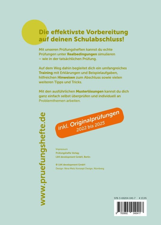 Produktbild: Pr&uuml;fungsheft & Training &ndash; 2026 Englisch Realschule &ndash; Th&uuml;ringen &ndash; Original-Pr&uuml;fungen und L&ouml;sungen