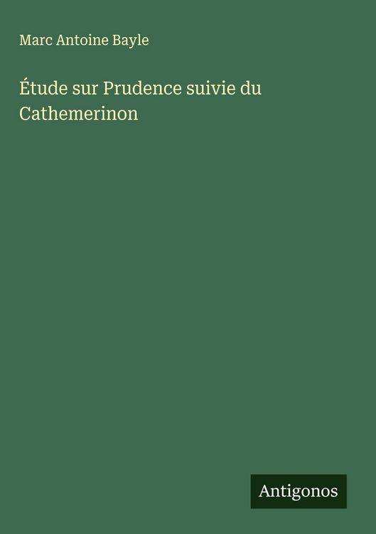 Produktbild: &Eacute;tude sur Prudence suivie du Cathemerinon