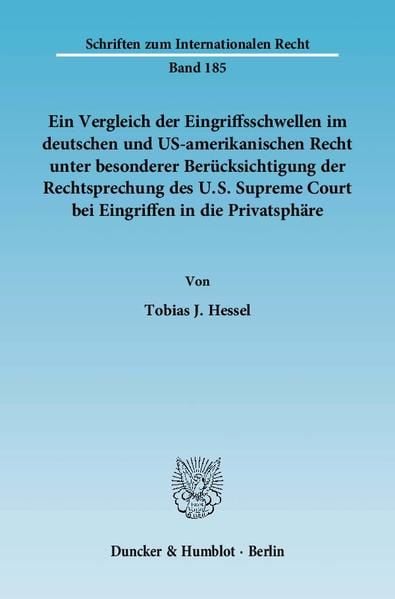 Produktbild: Hessel, T: Vergleich der Eingriffsschwellen