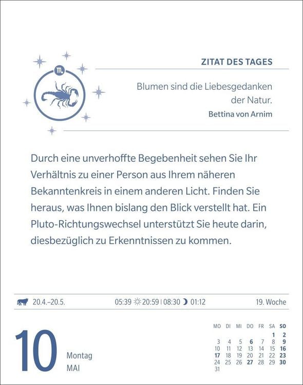 Produktbild: Skorpion Sternzeichenkalender 2027 - Tagesabrei&szlig;kalender - Ihr Horoskop f&uuml;r jeden Tag