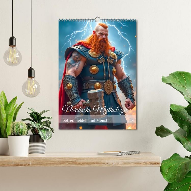 Produktbild: Nordische Mythologie - G&ouml;tter, Helden und Monster (Wandkalender 2026 DIN A3 hoch), CALVENDO Monatskalender