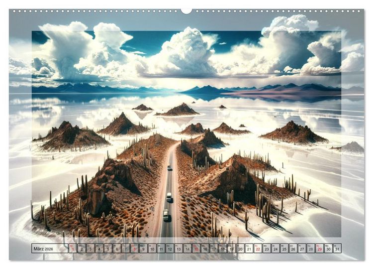 Produktbild: Faszinierende Welt: Eine Reise mit der K&uuml;nstlichen Intelligenz an Magische Orte (Wandkalender 2026 DIN A2 quer), CALVENDO Monatskalender