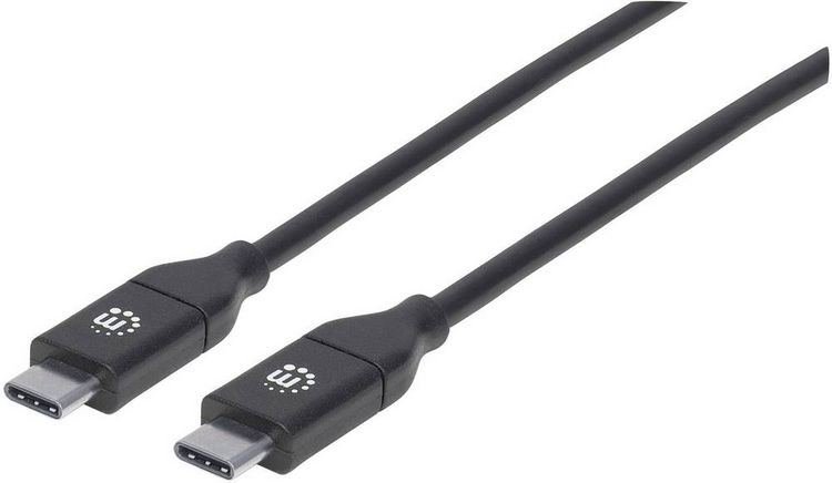 Produktbild: Manhattan USB-Kabel USB 2.0 USB-C&reg; Stecker, USB-C&reg; Stecker 2.00 m Schwarz 355247