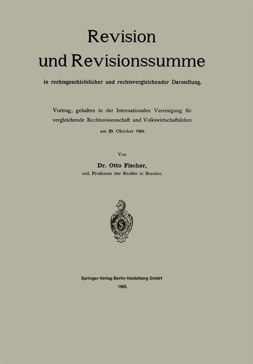 Produktbild: Revision und Revisionssumme in rechtsgeschichtlicher und rechtsvergleichender Darstellung