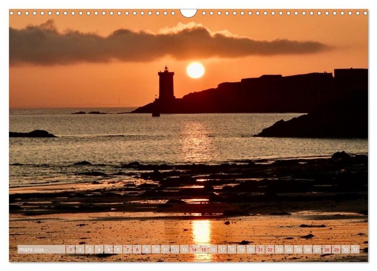 Produktbild: Couchers de soleil sur Kermorvan (Calendrier mural 2026 DIN A3 vertical), CALVENDO calendrier mensuel