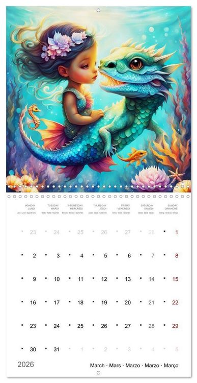 Produktbild: Aventures de sir&egrave;nes (Calendrier mural carr&eacute; 2026 30x30 cm) Calendrier double avec une page pour vos prises de notes