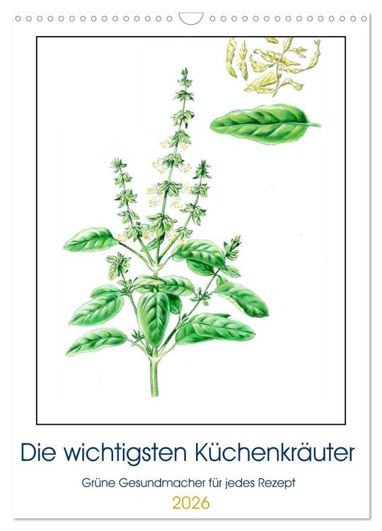 Produktbild: Die wichtigsten K&uuml;chenkr&auml;uter (Wandkalender 2026 DIN A3 hoch), CALVENDO Monatskalender