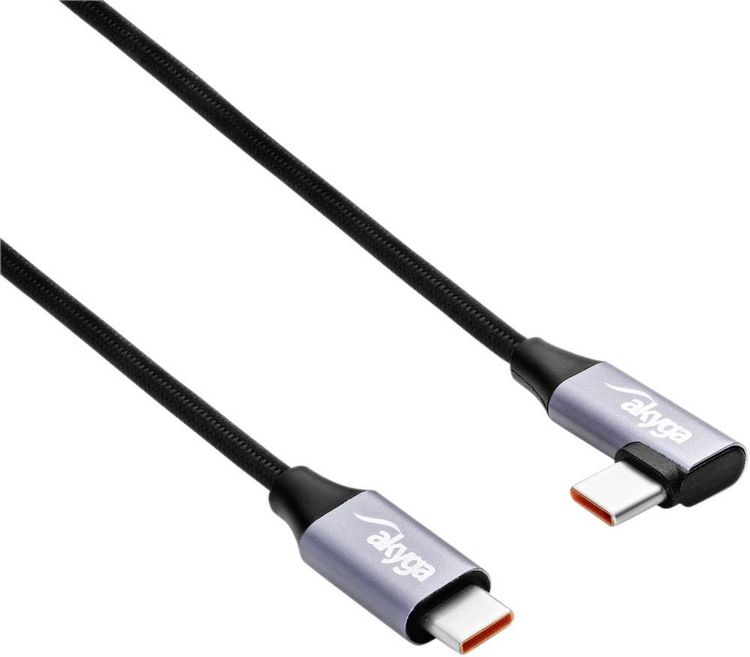 Produktbild: Akyga USB-Kabel USB-C&reg; Stecker, USB-C&reg; Stecker 0.30m Schwarz AK-USB-53