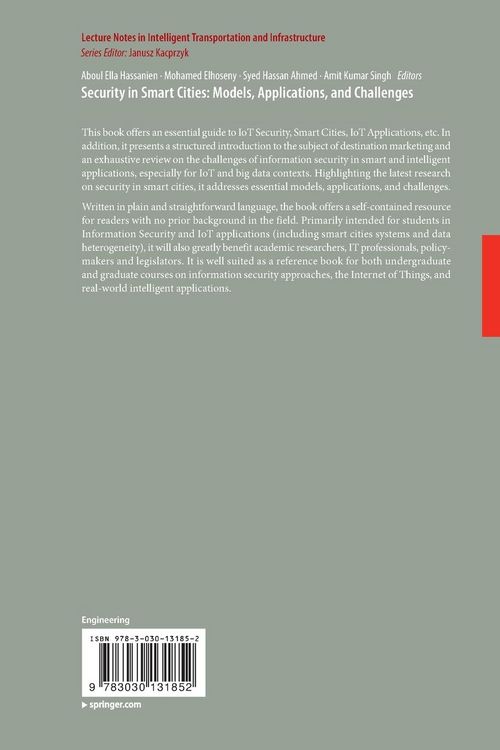 Produktbild: Security in Smart Cities: Models, Applications, and Challenges