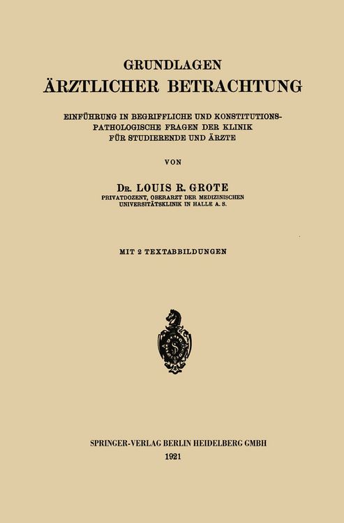 Produktbild: Grundlagen &Auml;rztlicher Betrachtung