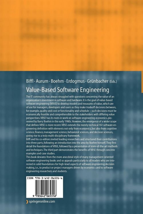 Produktbild: Value-Based Software Engineering